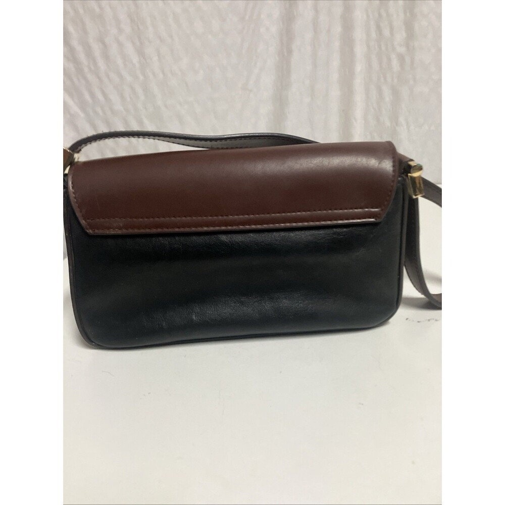 Mondani New York Faux Leather Shoulder Bag Brown Black Flap Purse - Picture 3 of 12